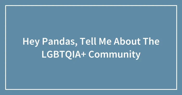 Hey Pandas, Tell Me About The LGBTQIA+ Community (Closed)