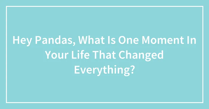 Hey Pandas, What Is One Moment In Your Life That Changed Everything?