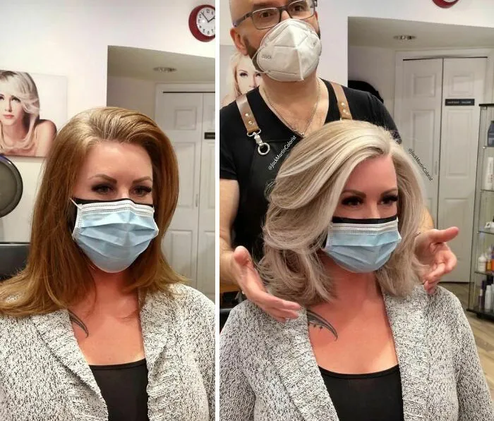 30 People Before And After Embracing Their Natural Grey Hair With The Help Of This Hairstylist (New Pics)