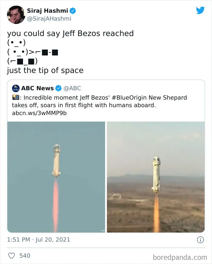 Bezos' Space Launch Turned Into A Massive Joke Online, Here Are 40 Of The Best Jokes And Memes