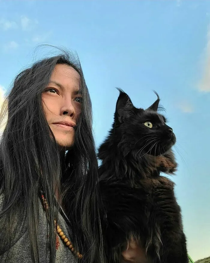 Just A Man With His Cat