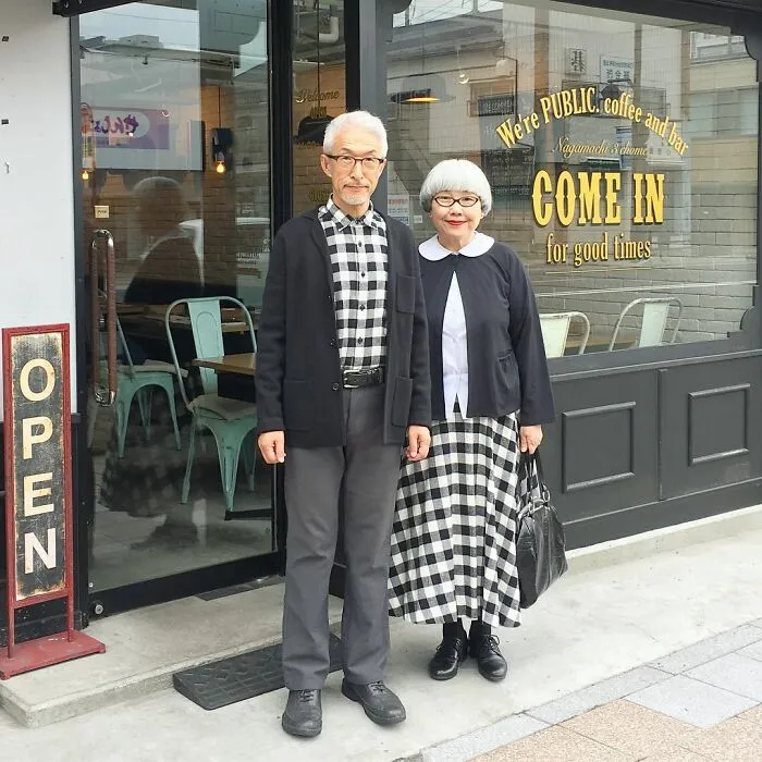 The Perfect Match: Japanese Couple Married For 41 Years Wear Matching Outfits Every Day (30 New Pics)