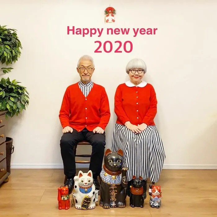 The Perfect Match: Japanese Couple Married For 41 Years Wear Matching Outfits Every Day (30 New Pics)