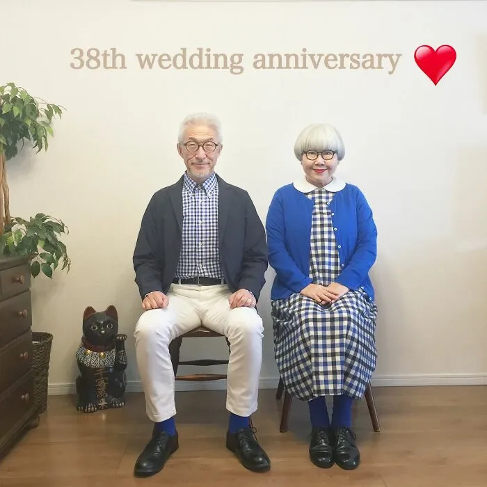 The Perfect Match: Japanese Couple Married For 41 Years Wear Matching Outfits Every Day (30 New Pics)