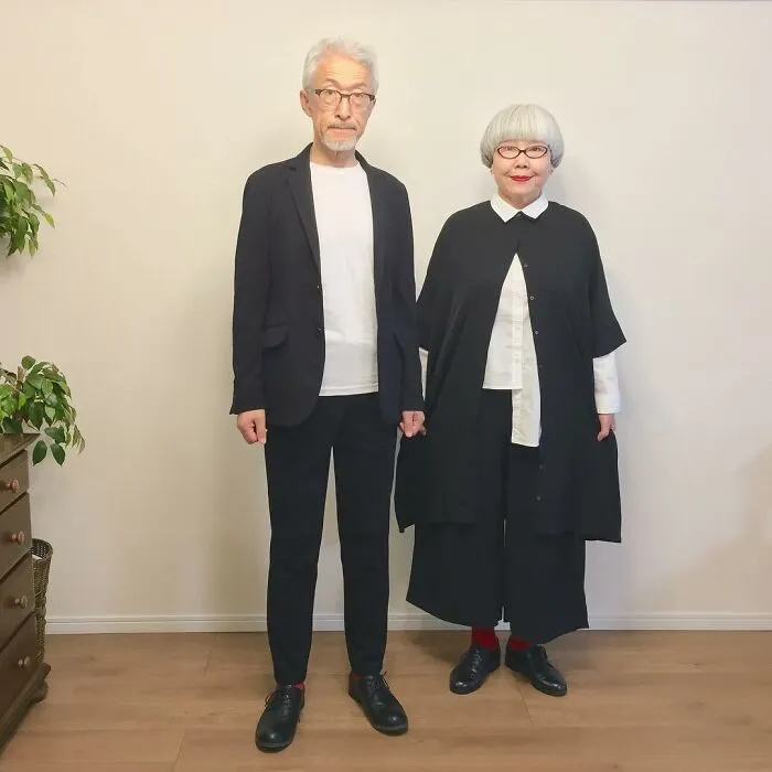 The Perfect Match: Japanese Couple Married For 41 Years Wear Matching Outfits Every Day (30 New Pics)