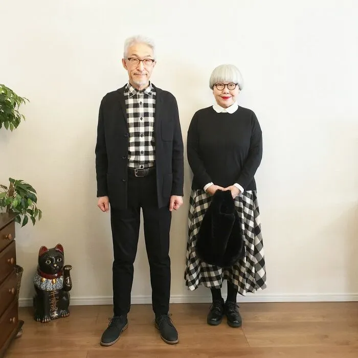 The Perfect Match: Japanese Couple Married For 41 Years Wear Matching Outfits Every Day (30 New Pics)