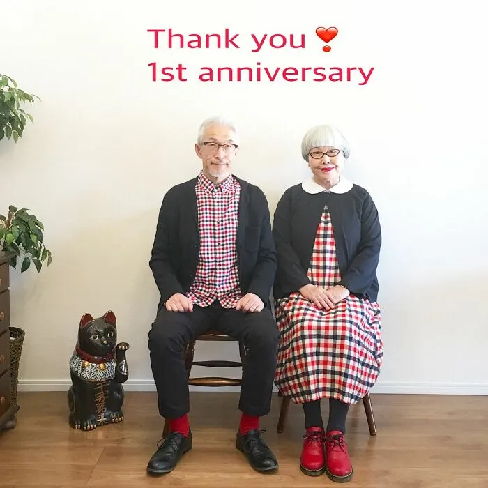 The Perfect Match: Japanese Couple Married For 41 Years Wear Matching Outfits Every Day (30 New Pics)