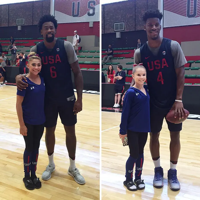 Diferencia de tamaño entre jugadores de baloncesto y gimnastas