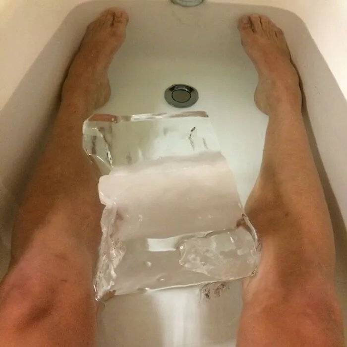 Now This Is An Ice Bath. 30lbs Block Of Ice
