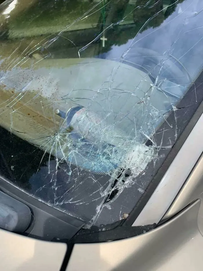 Friend Forgot He Had Bear Mace In His Car And The Hot Sun Turned It Into A Spice Missile That Shattered The Windshield And Coated The Inside In No-No Foam