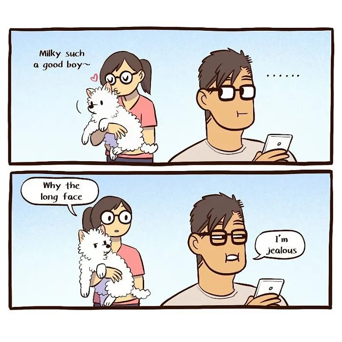 Artist Shares Her Everyday Life With An IT Guy And Their Dog In 30 Adorable Comics (New Pics)