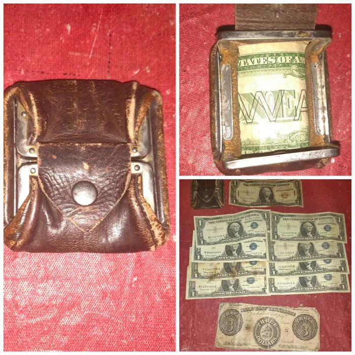 Vale, sé que he dicho esto antes y sé que probablemente lo volveré a decir, pero creo que acabo de hacer mi mejor hallazgo. Encontré una pequeña bolsa de dinero con un montón de dinero viejo en ella