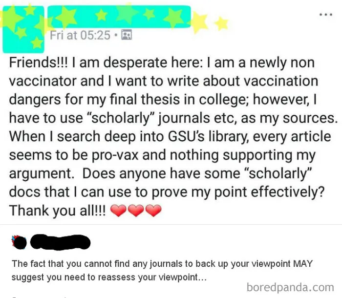 Can't Find Scholarly Evidence To Back Up Anti Vax, But That's No Deterrence