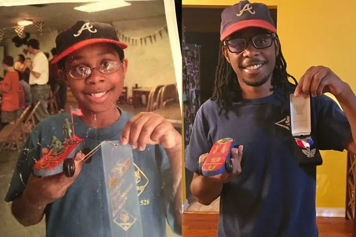 De Lobato scout de 10 años a Águila Scout de 27 años (incluso la gorra es la misma ¡¡Vamos Braves!!)