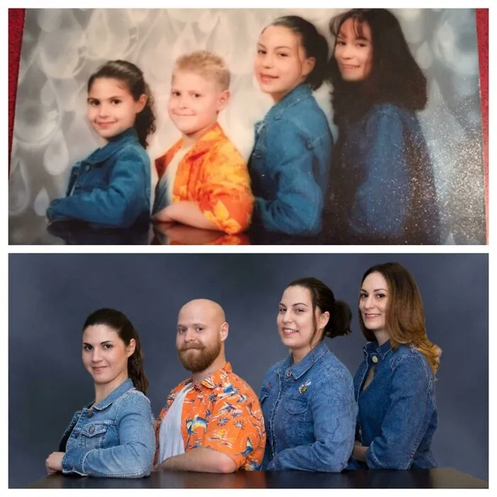 15 años después y todavía tenemos ese estilo de la sesión de fotos en el centro comercial