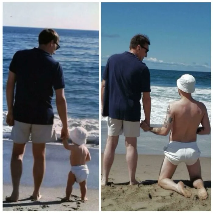 La misma playa, 25 años de diferencia
