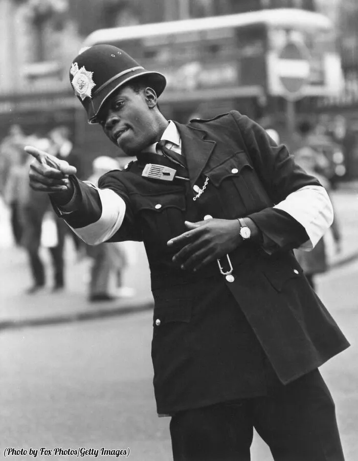 London's First Black Police Officer, PC Norwell Roberts, On Point Duty Near Charing Cross Station, 1968