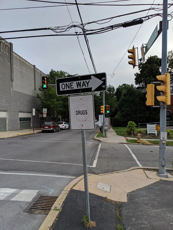 Faded Sign From The "War On Drugs" Era