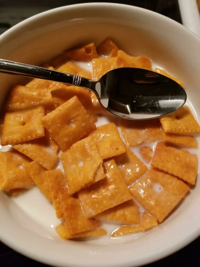 Prepared Cinnamon Toast Crunch In The Dark. It Was Cheeze Its