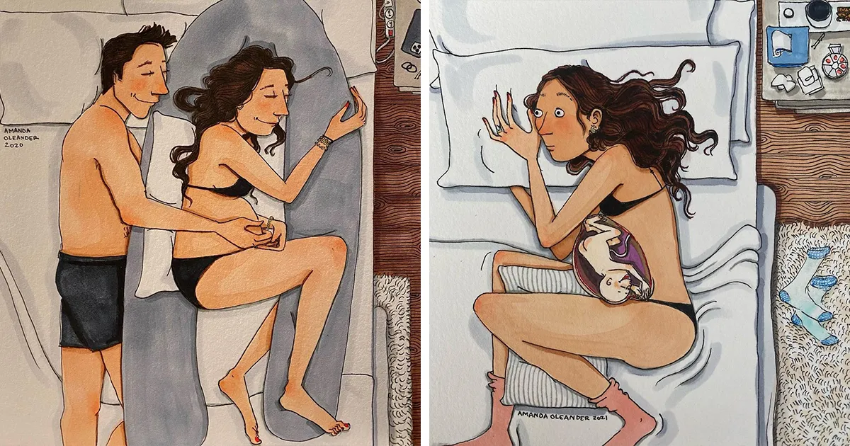 Esta artista crea ilustraciones reconfortantes pero honestas sobre el embarazo y el parto