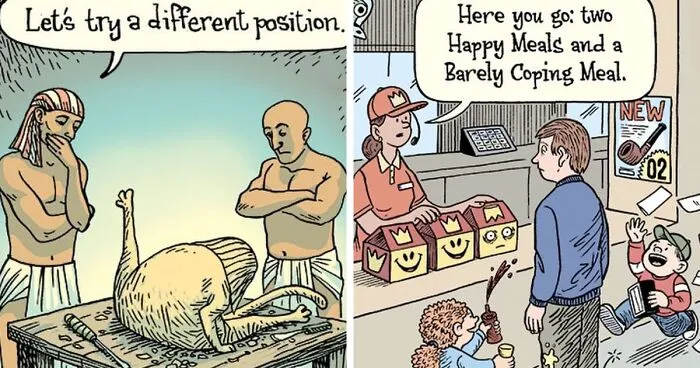 Artist Illustrates Bizarre And Absurd Situations In 50 Funny Comics (New Pics)
