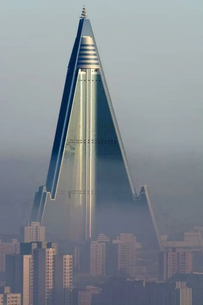 The Tallest Unoccupied Building In The World, The North Korean Ryugyong Hotel, Often Called The “Hotel Of Doom”