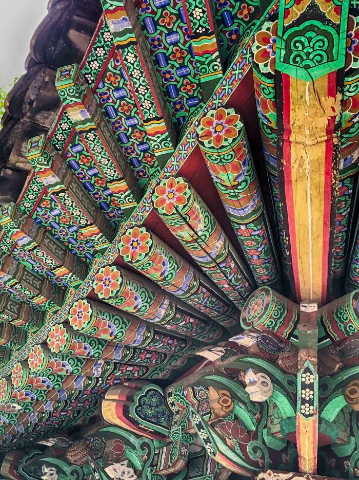 This Hand-Painted Underside Of A Temple Roof In Korea