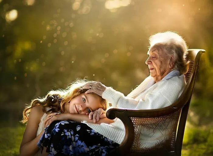 Retrato a abuelos con sus nietos porque nadie nunca me fotografió con los míos (27 imágenes)