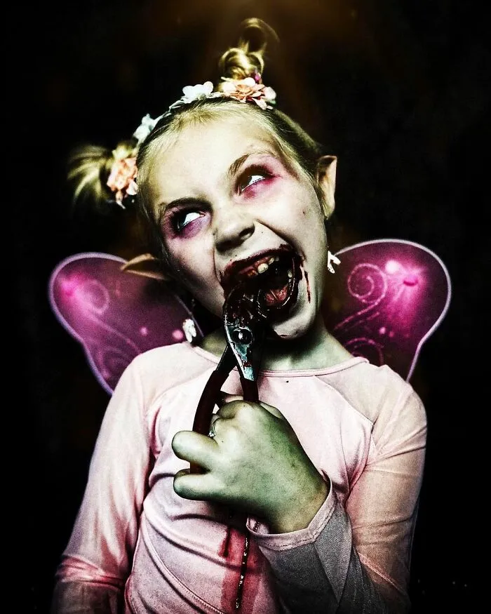 A Horror–Mad Seven-Year-Old Girl Has Ditched Disney Princesses To Dress Up As Horror Icons (45 Pics)