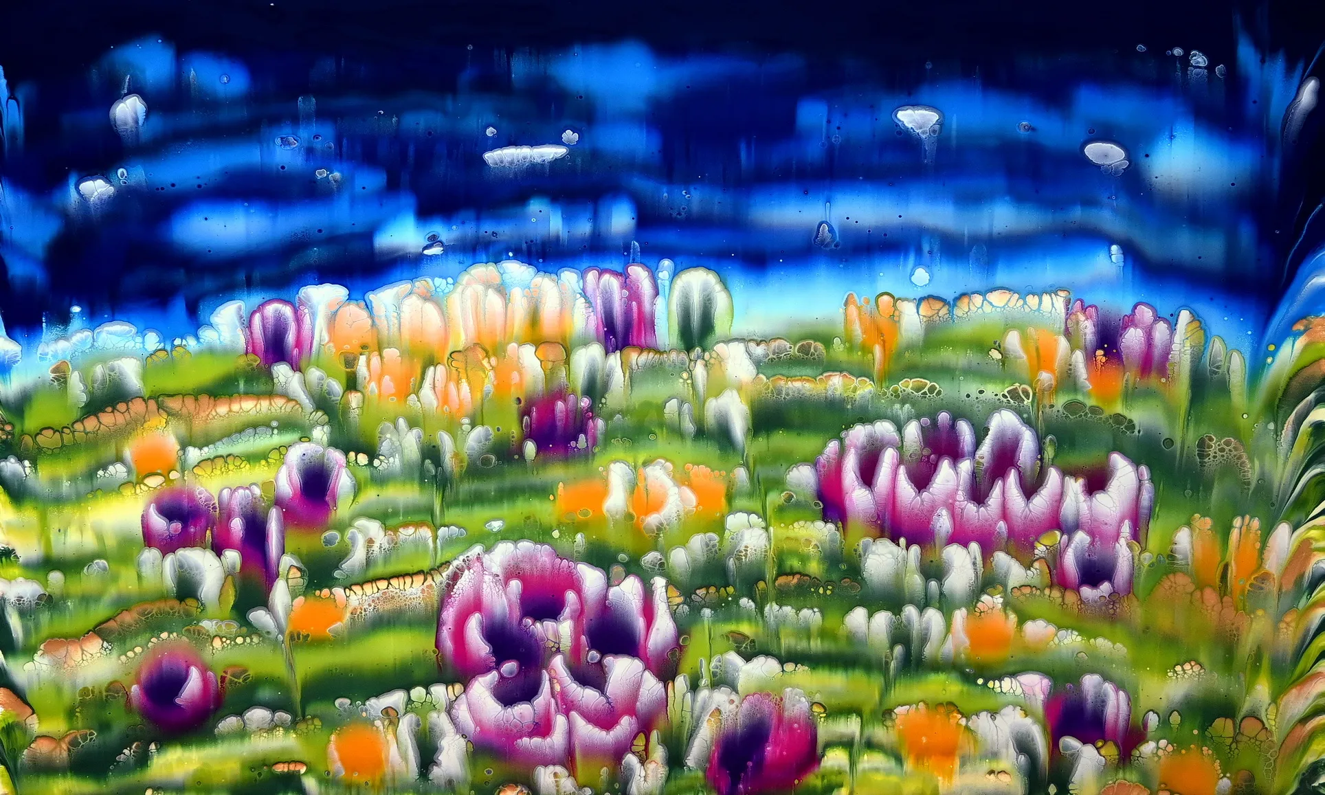 Easy Painting With Acrylic Paints And Paper Napkin ~ Fluid Art ~ Acrylic Pouring For Beginners