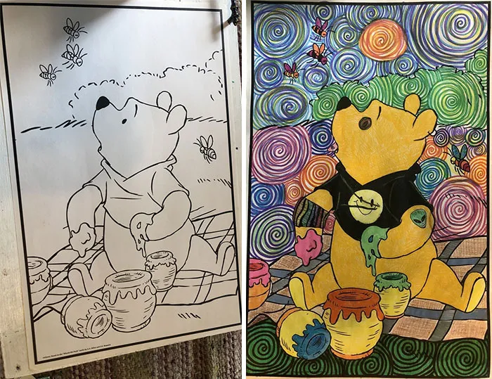 Pooh dice "Quizás" a las drogas. ¡Terminé! Antes de la foto en los comentarios