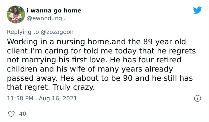 40 Nurses Joined This Viral Twitter Thread Sharing What Their Older Patients Have Confessed To Them