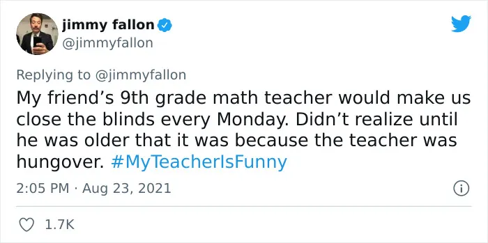 People Are Sharing Funny, Weird, And Embarrassing Stories About Their Teachers For Jimmy Fallon's Challenge (40 Pics)