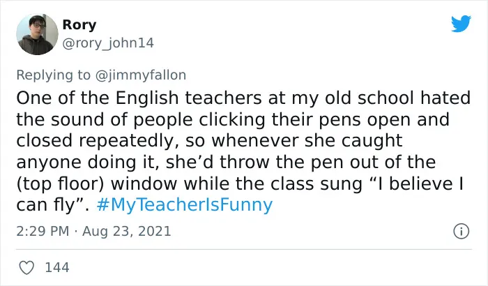 People Are Sharing Funny, Weird, And Embarrassing Stories About Their Teachers For Jimmy Fallon's Challenge (40 Pics)