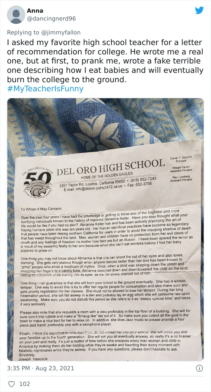 People Are Sharing Funny, Weird, And Embarrassing Stories About Their Teachers For Jimmy Fallon's Challenge (40 Pics)