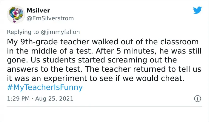 People Are Sharing Funny, Weird, And Embarrassing Stories About Their Teachers For Jimmy Fallon's Challenge (40 Pics)