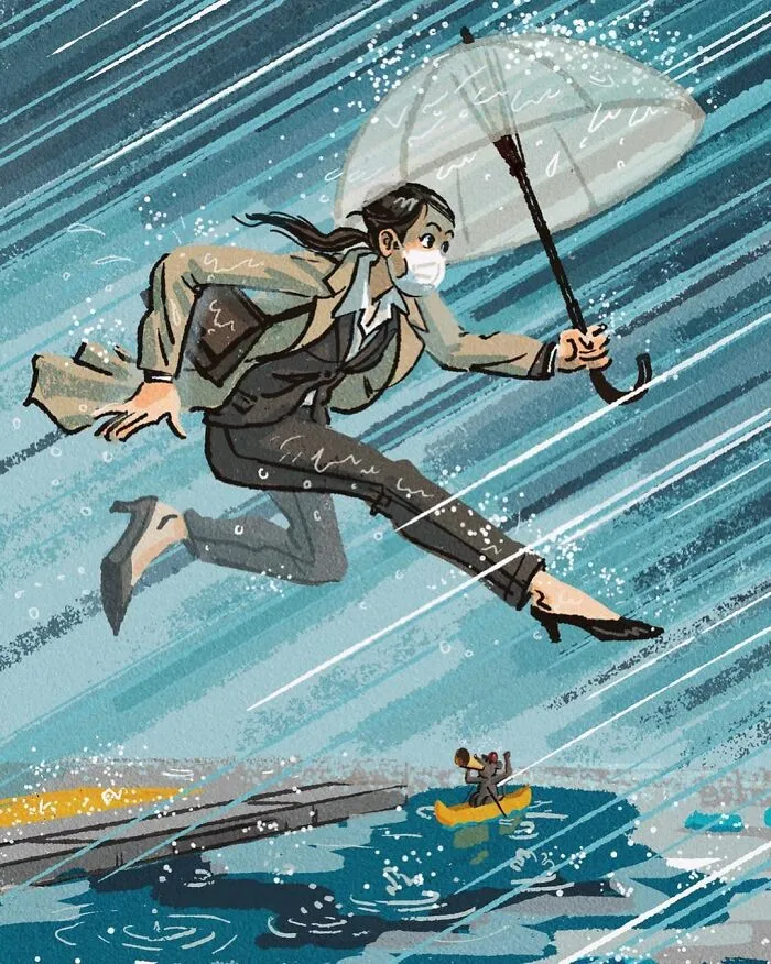 Tokyo-Based Illustrator Shows The Everyday Olympics Of Ordinary People (15 Pics)