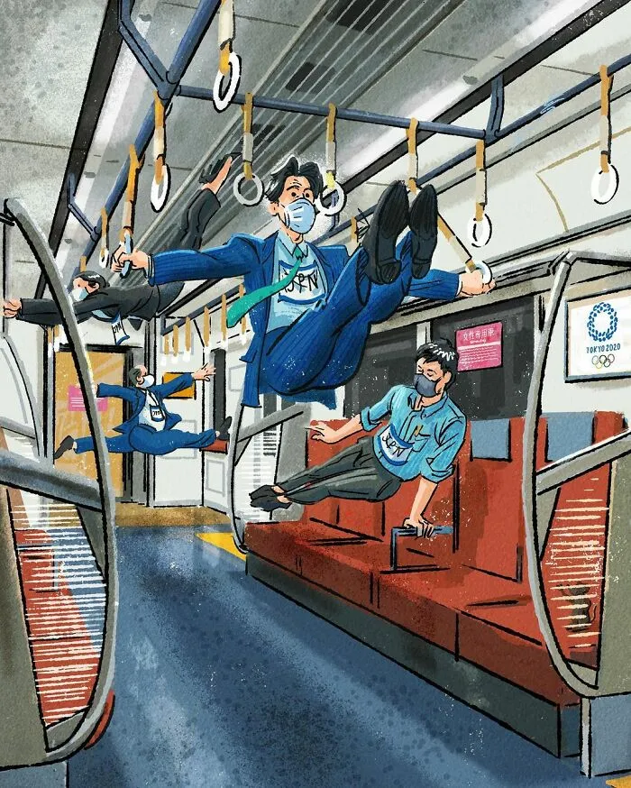 Tokyo-Based Illustrator Shows The Everyday Olympics Of Ordinary People (15 Pics)