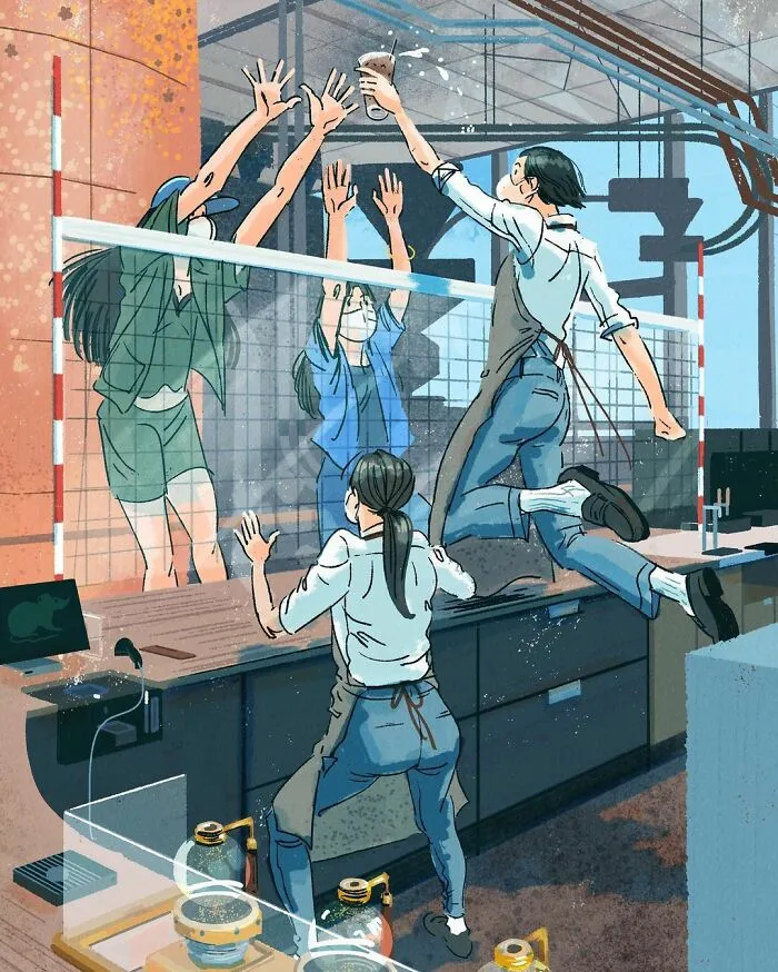 Tokyo-Based Illustrator Shows The Everyday Olympics Of Ordinary People (15 Pics)