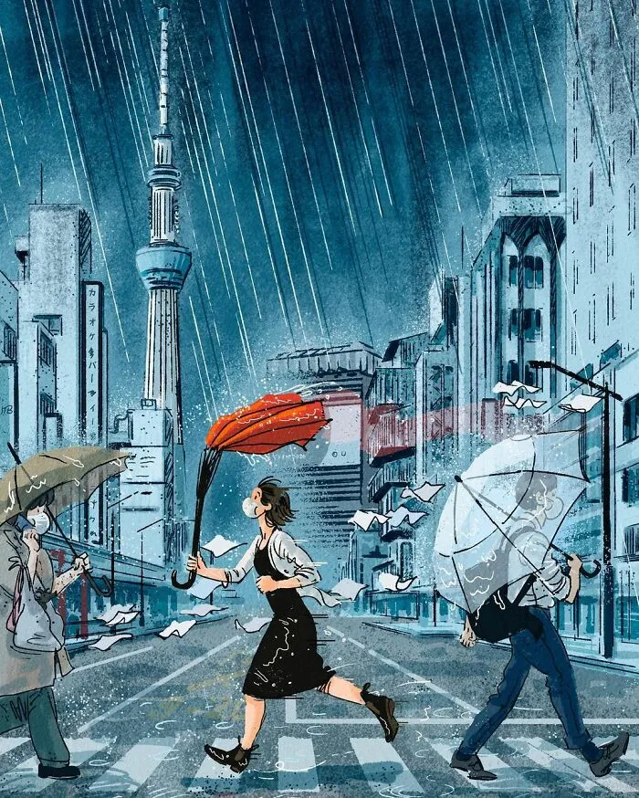 Tokyo-Based Illustrator Shows The Everyday Olympics Of Ordinary People (15 Pics)