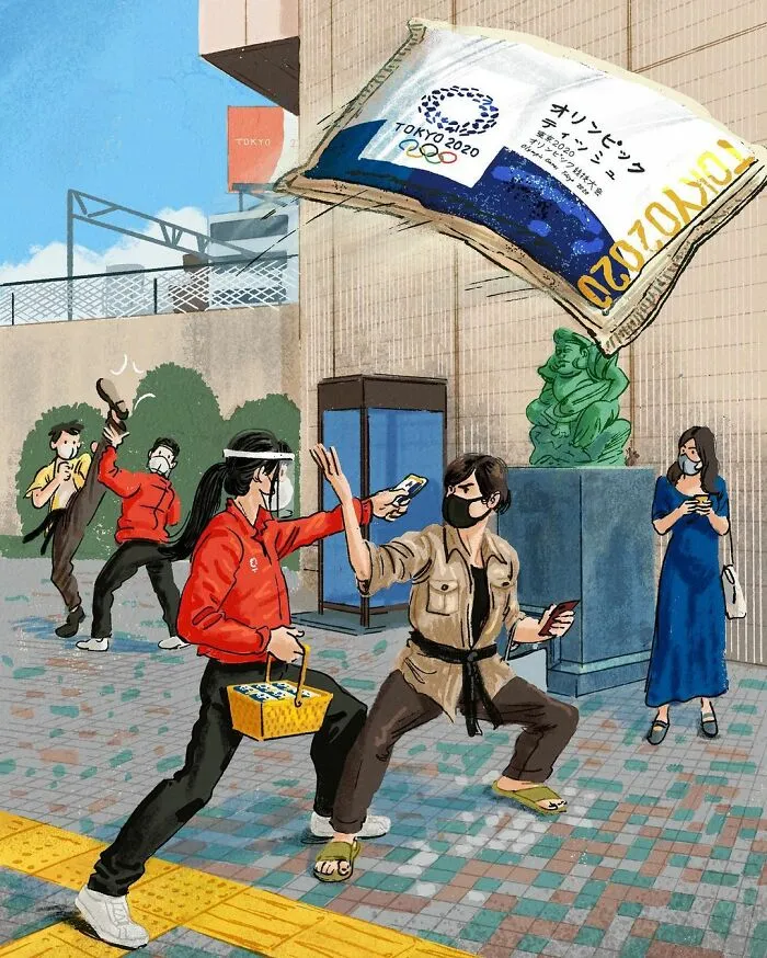 Tokyo-Based Illustrator Shows The Everyday Olympics Of Ordinary People (15 Pics)