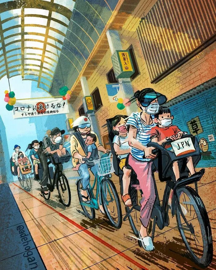 Tokyo-Based Illustrator Shows The Everyday Olympics Of Ordinary People (15 Pics)
