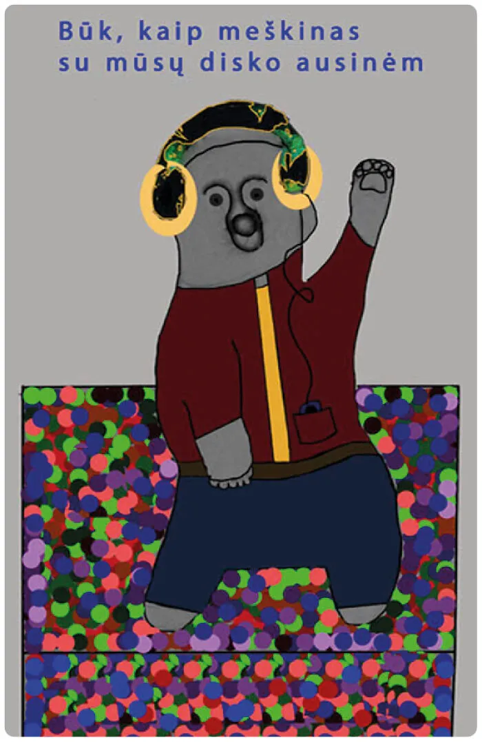 Be Like Bear With Disco Headphones