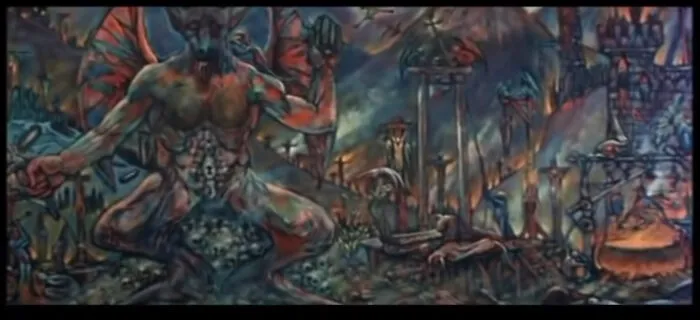 Close Up Of Painting Made By Burt Shonberg For The Roger Corman Film "The Premature Burial" 1962..  Painting Is Never Shown In It's Entirety In The Film, Only Through A Close Up And A Masterful Pan