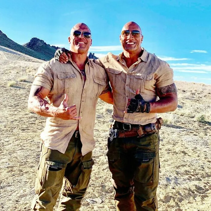 The Rock y su doble de riesgo en el set de Jumanji: El siguiente nivel
