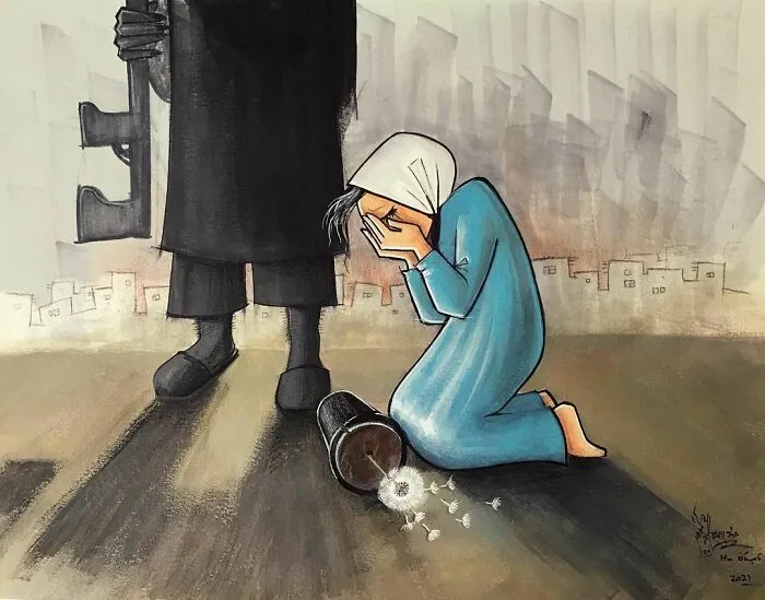 40 Obras conmovedoras realizadas por la 1ª mujer afgana en convertirse en artista callejera