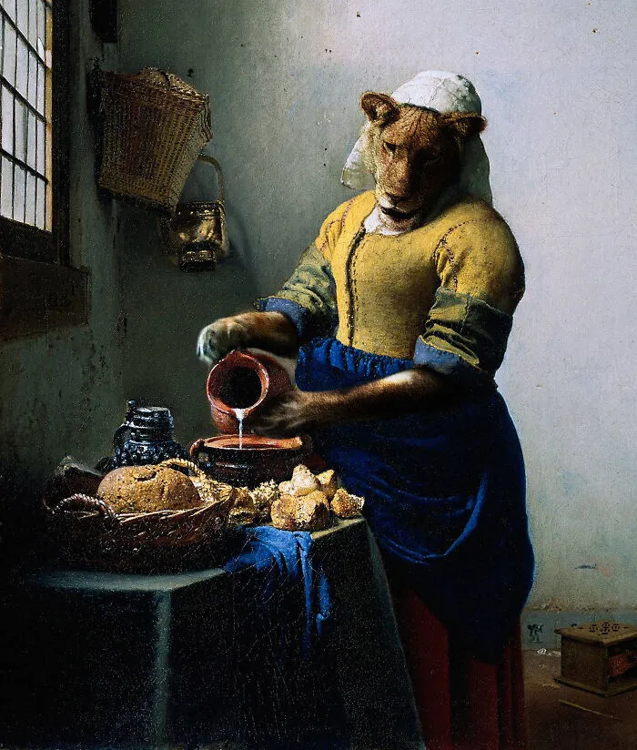 Digital Artists Were Challenged To Put Animals Into Famous Paintings, Here Are The 60 Best Ones