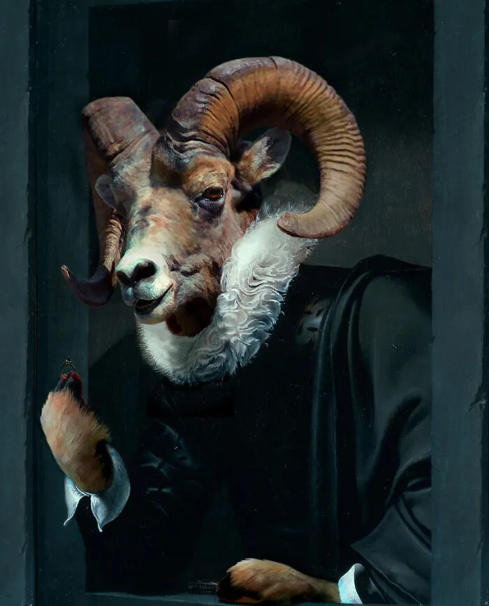 Digital Artists Were Challenged To Put Animals Into Famous Paintings, Here Are The 60 Best Ones