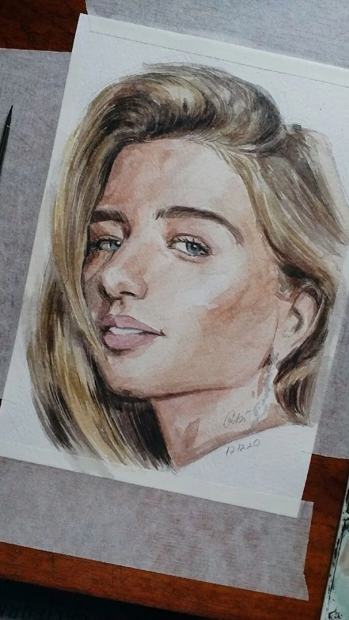 I Draw Portraits Of People Using Pencils And Watercolors, Here Are My Best 70 Works