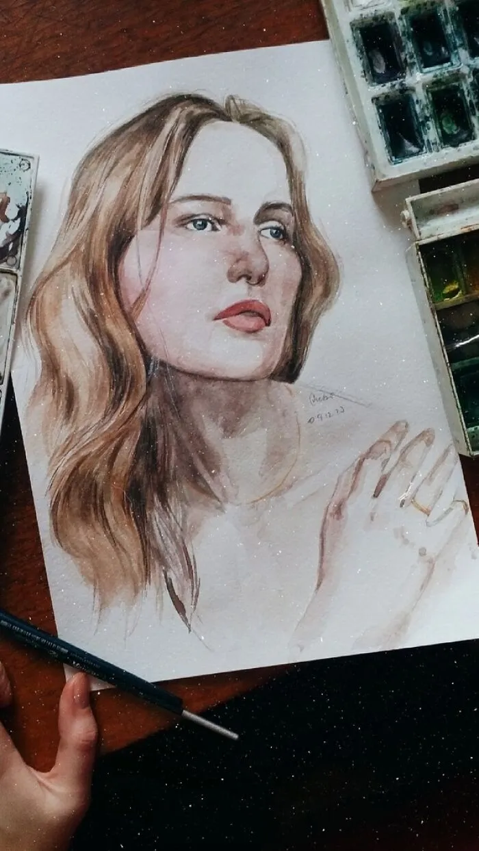 I Draw Portraits Of People Using Pencils And Watercolors, Here Are My Best 70 Works